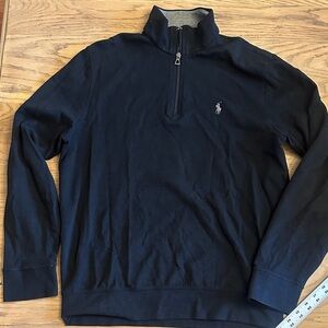 Men's Black Polo Quarter-Zip Sweater